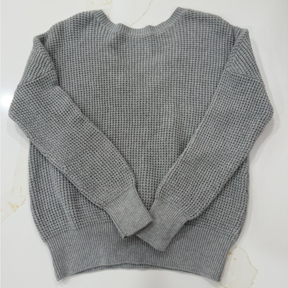 Light Gray Cotton Knit Sweater